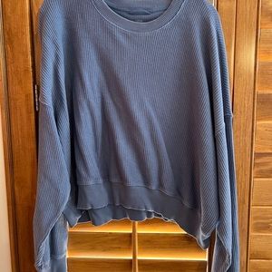Aerie New Love Corded Cropped Crew Sweatshirt
